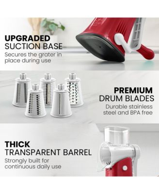 Rotary Cheese Grater with 5 Interchangeable Stainless Steel Blades