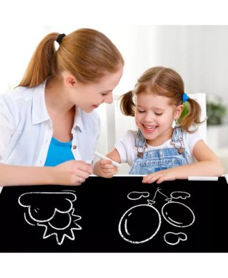 3-in-1 Kids Activity Table and 2 Chairs Set with Storage, Removable Top and Chalkboard