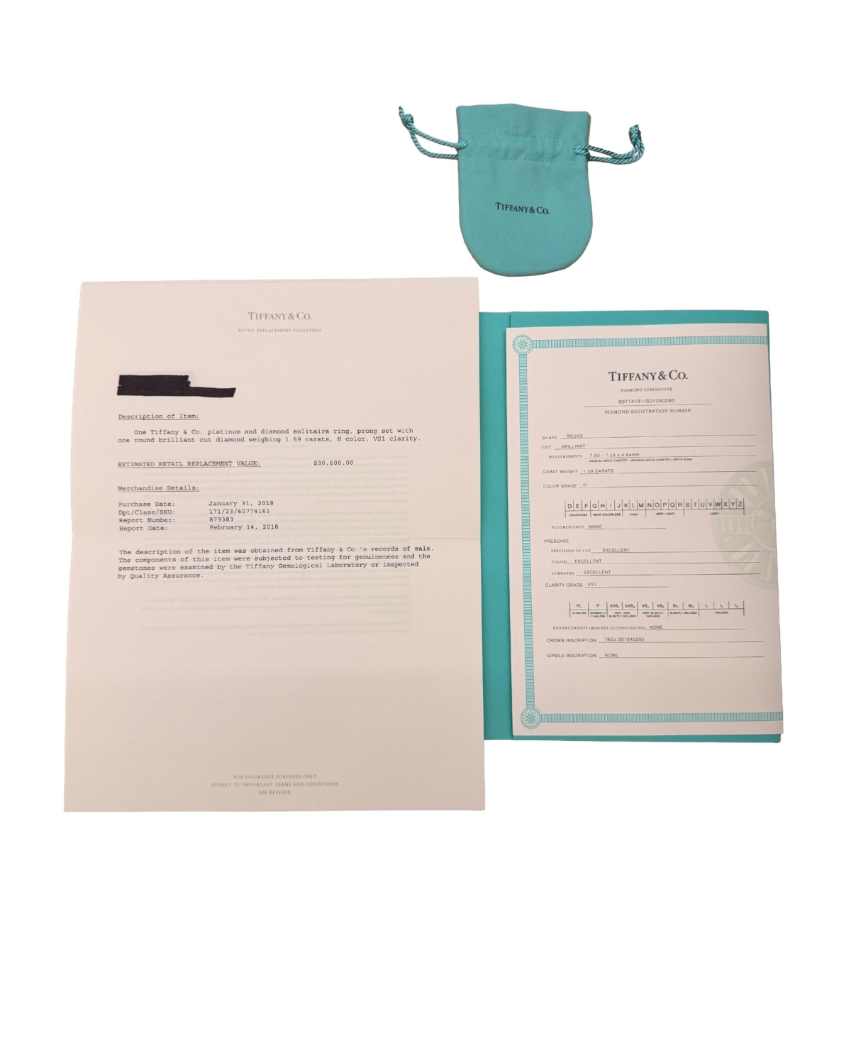 Pre-Owned Tiffany & Co ct Round Brilliant Diamond Engagement Ring