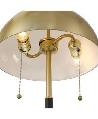 Pierre 23"H Metal Dome Pull Chain USB Table Lamp Set of 2