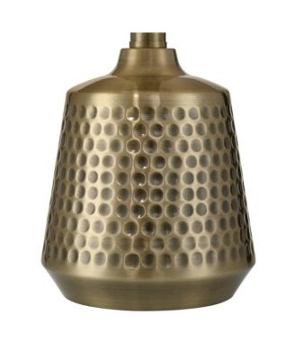 Argus High Small Modern Accent Table Lamp Gold Textured Brass Finish Metal Single Living Room Bedroom