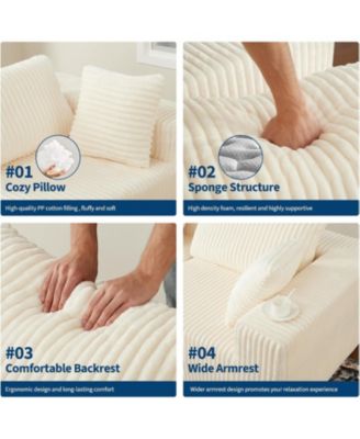 108" Boneless Modular Sectional Sofa, Cloud Couch, No Assembly Convertible Sofa