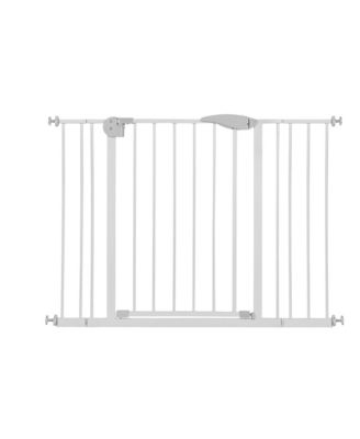 Double Door Baby Safety Gate for Stairs and Doorways, Adjustable 29.5"-45.3" with Extensions, Auto Close, Pressure Mounted