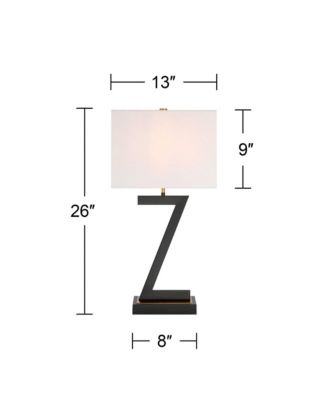 Pellana High Z-Base Modern 3-Way Table Lamp USB Port AC Power Outlet  Metal Single Living Room Charging
