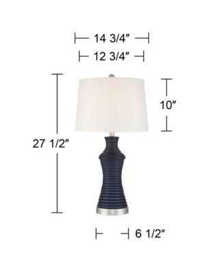Maxwell 27 1/5" High Rippled Ceramic USB Table Lamp Set of 2