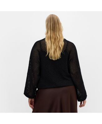 Women's Crochet Knit Long Sleeve Top