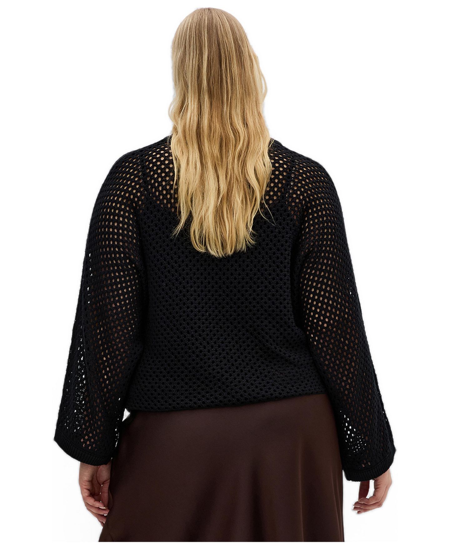 Женский топ CITY CHIC Crochet Knit Long Sleeve, цвет: Чёрный — фото 2