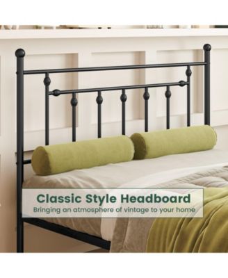 Heavy-duty Metal Bed Frame with Headboard