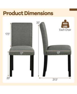 Wooden Dining Chairs Set of 4 w/Solid Rubber Bent Wood Legs for Dining Room