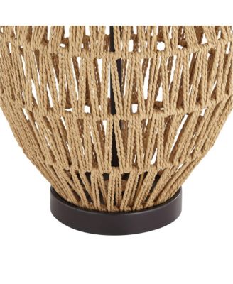 San Marcos 27" Tall Modern Coastal Table Lamps Set of 2 Wicker Metal Living Room Bedroom