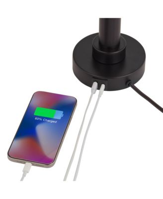 Rockford High Farmhouse Rustic 3-Way Table Lamps Set of 2 USB Port  Metal Living Room Charging