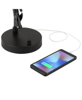 Wyatt 25" High Modern Desk Lamp USB Port Architect Adjustable Height Metal Single Home Office Charging