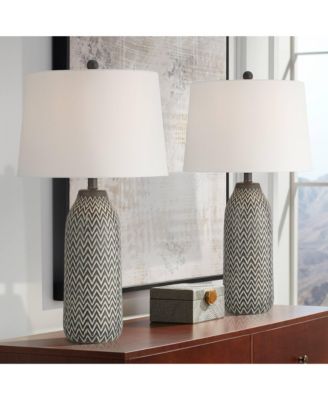 Arizona 27 1/2" Tall Modern Southwestern 3-Way Table Lamps Set of 2 Zig-Zag Finish Living Room Bedroom