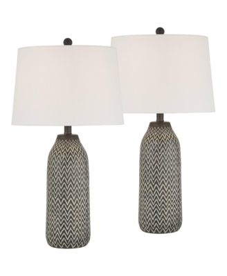 Arizona 27 1/2" Tall Modern Southwestern 3-Way Table Lamps Set of 2 Zig-Zag Finish Living Room Bedroom