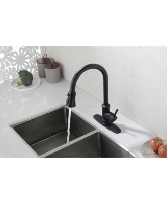 Kitchen Faucet with Pull-Down Sprayer, Single-Handle Stainless Steel Pull Out Kitchen Faucet, 2-in-1 Spray Head