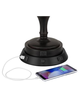 Brighton 27.25" Tall Rustic Farmhouse Table Lamp with and USB Base