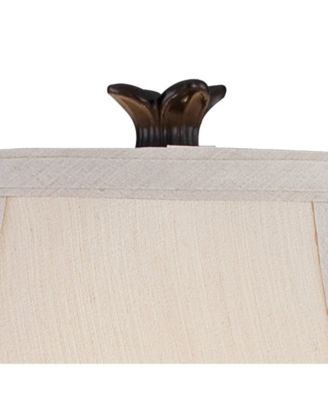 Rhys Tall Traditional 3 Way Table Lamps, Bronze Finish with Tortoise Shell Glass, Set of 2