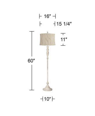 Colonnade Traditional Cottage 60" Tall Standing Floor Lamp Metal Antique Office Drum Kinmen Cream Shade