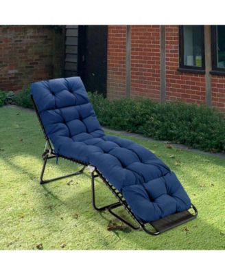 Outdoor Lounge Chaise Cushion with String Ties for Garden Poolside