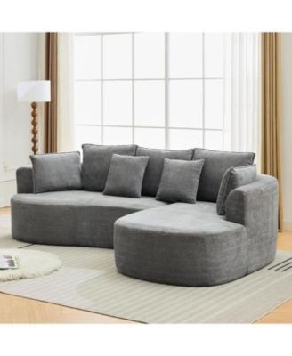 106" Curved Sectional Sofa with Chaise, Chenille Modular Couch, No Assembly, Deep Seat