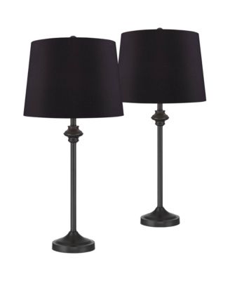 Lynn Modern Industrial Buffet Table Lamps 26" High Set of 2 Metal Faux Drum Shade for Bedroom Living Room Bedside