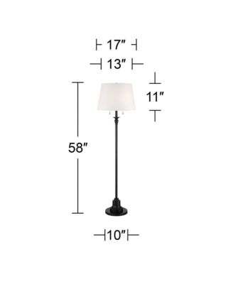 Spenser Traditional 58" Tall Standing Floor Lamp Skinny Pole Pull Chain Satin Metal Living Room Bedroom House