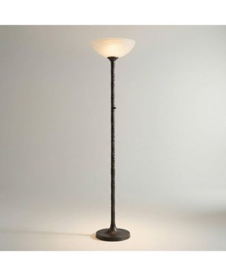 Tucson 71 1/4"H Hammered Bronze Alabaster Glass Torchiere Floor Lamp