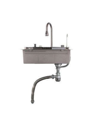 304 Stainless Steel Pull-Out Kitchen Sink, Single Bowl Waterfall Vegetable Washing Basin