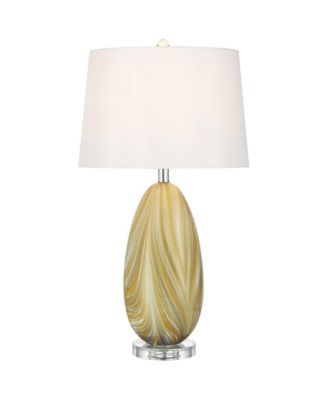 Pablo 27" Tall Modern 3-Way Table Lamp Vortex Finish Art Glass Single Shade Living Room Bedroom Bedside