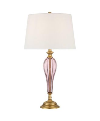 Clarrissa 31 1/2" Tall Fluted Vase Large Traditional End 3-Way Table Lamp  Brass Finish Glass Single Living Room