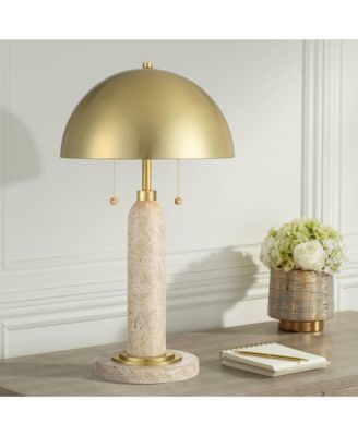 Possini Euro Chanterelle 24 1/2" Faux Stone Dome Table Lamp Set of 2