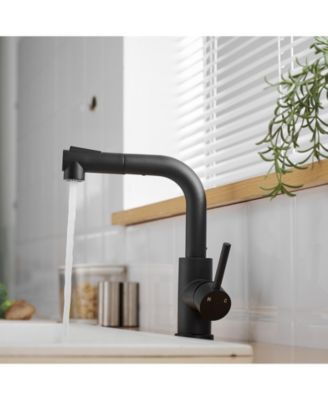 Sink Faucet, Black Kitchen Faucets with Pull out Sprayer, Bathroom Sink Faucets Mini Bar Prep Faucet