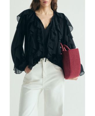 Women's Ruffled Cotton Blouse