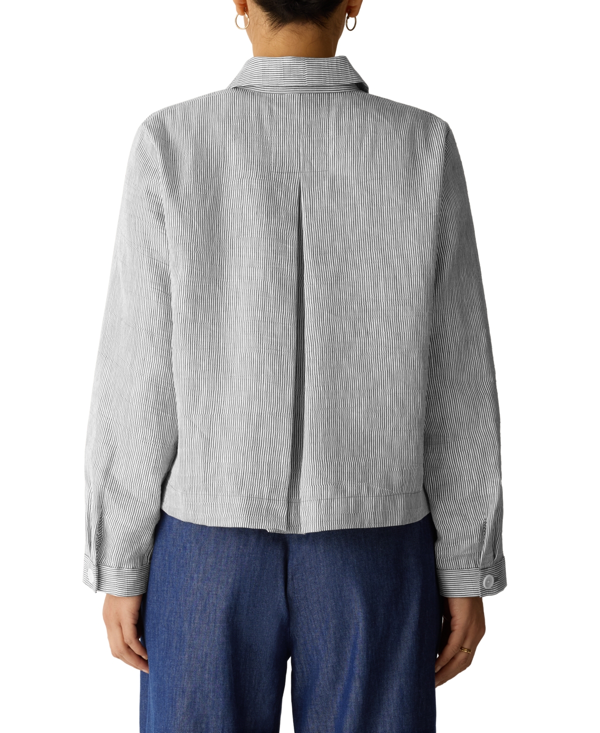 Eileen Fisher Women's Striped Collared Jacket