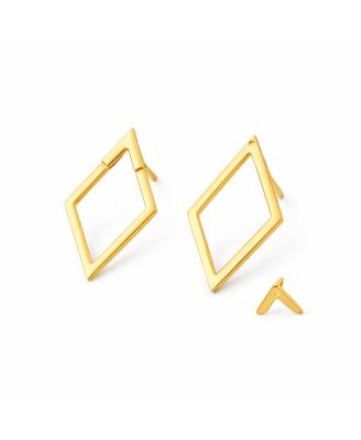 Open Diamond Chevron Earrings
