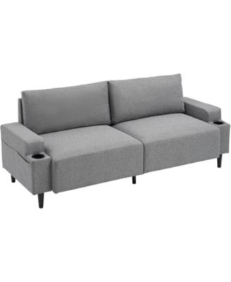 80.7" Loveseat Sofa, Fabric Sleeper Couch with Wood Frame, Easy Assembly for Apartment