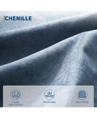 89" 3-Seater Sofa, Chenille Couch with Deep Seat, Cup Holders and Storage Pockets