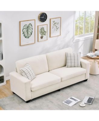 84" Oversized Corduroy Loveseat, Modern Deep Seat 2-Seater Sofa with Wide Arms for Living Room