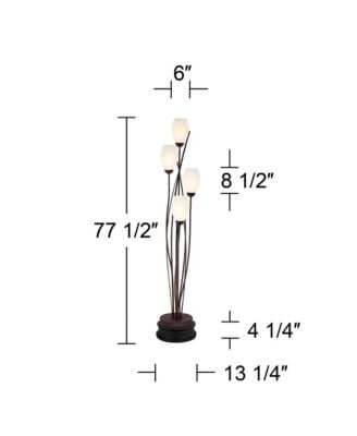 Rustic Farmhouse Vintage Floor Lamp 77 1/2" Tall 4-Light Cased Tulip Glass Shade for Living Room