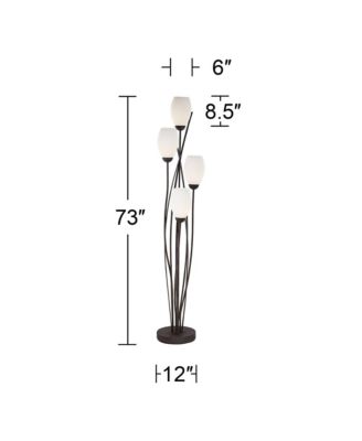 Jareth Modern Industrial 73" Tall Tulip Floor Lamp with Smart Socket 4-Light Glass