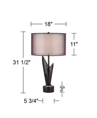 Sasha Modern Industrial Table Lamp 31 1/2" Tall Sculptural  Metal Double Shade Bedroom Living Room Bedside Nightstand Office