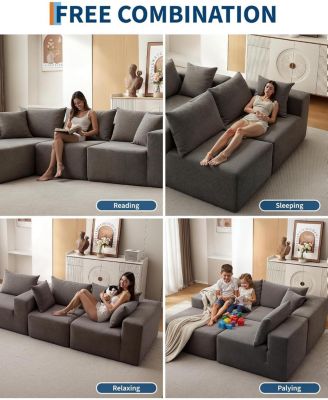 108" Modular Cloud Sectional Sofa, L-Shaped Couch with Chaise, Deep Seat, No Assembly