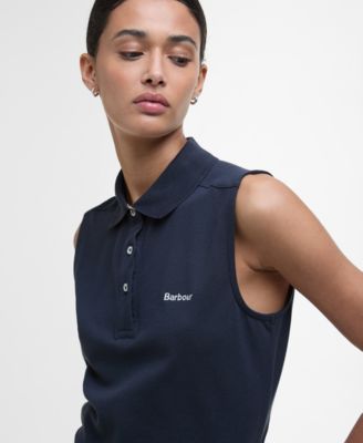 Women's Bowford Sleeveless Rib Collared Polo Top