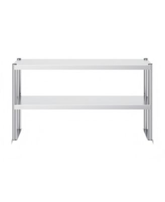 12 x 48 in Double Overshelf Adjustable Stainless Steel Storage Shelf
