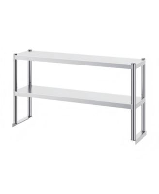 12 x 48 in Double Overshelf Adjustable Stainless Steel Storage Shelf