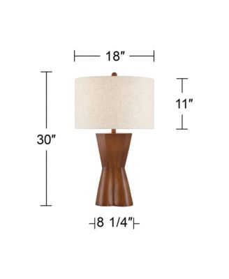 Tri 30" Tall Large Modern End 3-Way Table Lamp Faux Wood Finish Single  Shade Living Room Bedroom