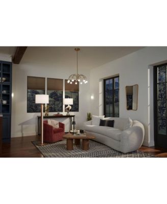 Brookline Farmhouse Rustic 63" Tall Standing Floor Lamp Column with LED Side Light  Wood Walnut Finish