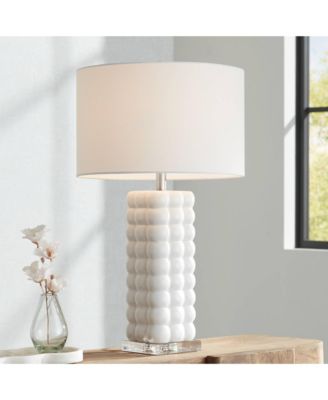Norma 28" High Textured Bubble Ceramic Table Lamp with Dimmer