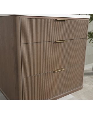 Aria 36" Bathroom Vanity Smoked Oak