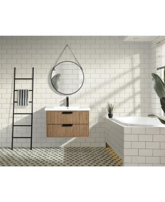 Diego 30" Floating Bathroom Vanity Weathered Fir